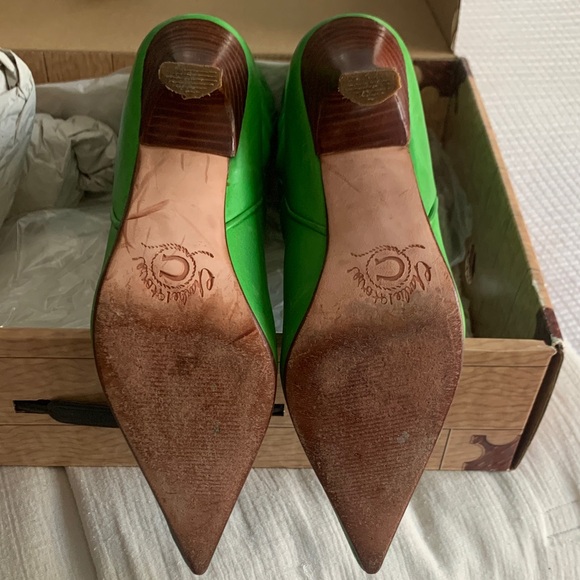 Vibrant Apple Green Charlie Horse Leather Heeled Boots - Picture 2 of 12